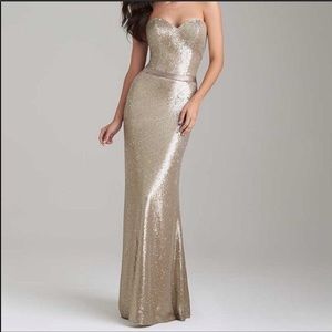 Allure Bridal Sequined Column Sheath Dress Size 16